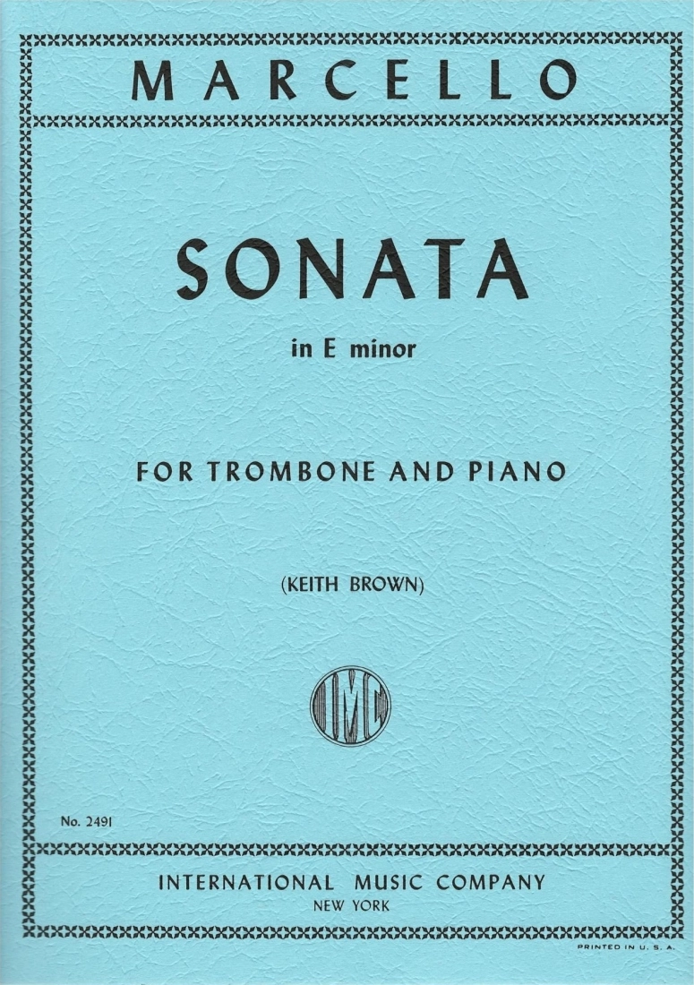 Sonata in E minor - Marcello/Brown - Trombone/Piano - Sheet Music