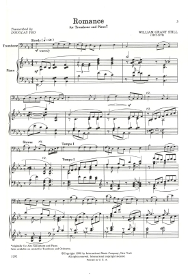 Romance - Still/Yeo - Trombone/Piano - Sheet Music