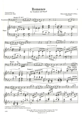 Romance - Still/Yeo - Trombone/Piano - Sheet Music