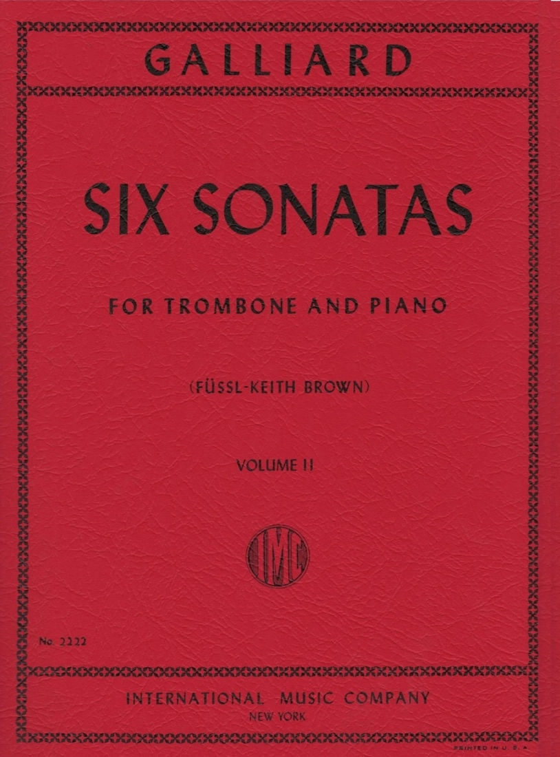 Six Sonatas: Volume II - Galliard/Brown - Trombone/Piano - Book