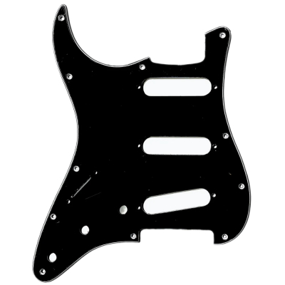 All Parts - Plaque protectrice  11trous pour Stratocaster (modle gaucher, noir)
