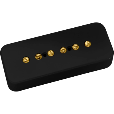 DiMarzio - Fantom P90 Soapbar Pickup - Black with Gold Poles