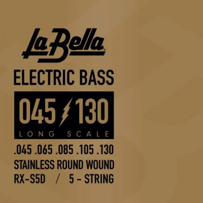 La Bella - Jeu de cordes de basse Rx en acier inoxydable RX-S5D  enroulement rond lectrique (calibres45  130)
