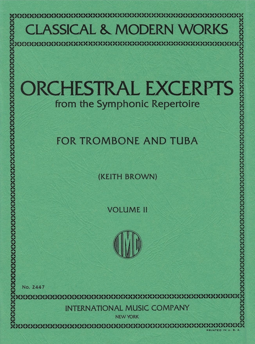 Orchestral Excerpts, Volume 2 - Brown - Trombone/Tuba - Book