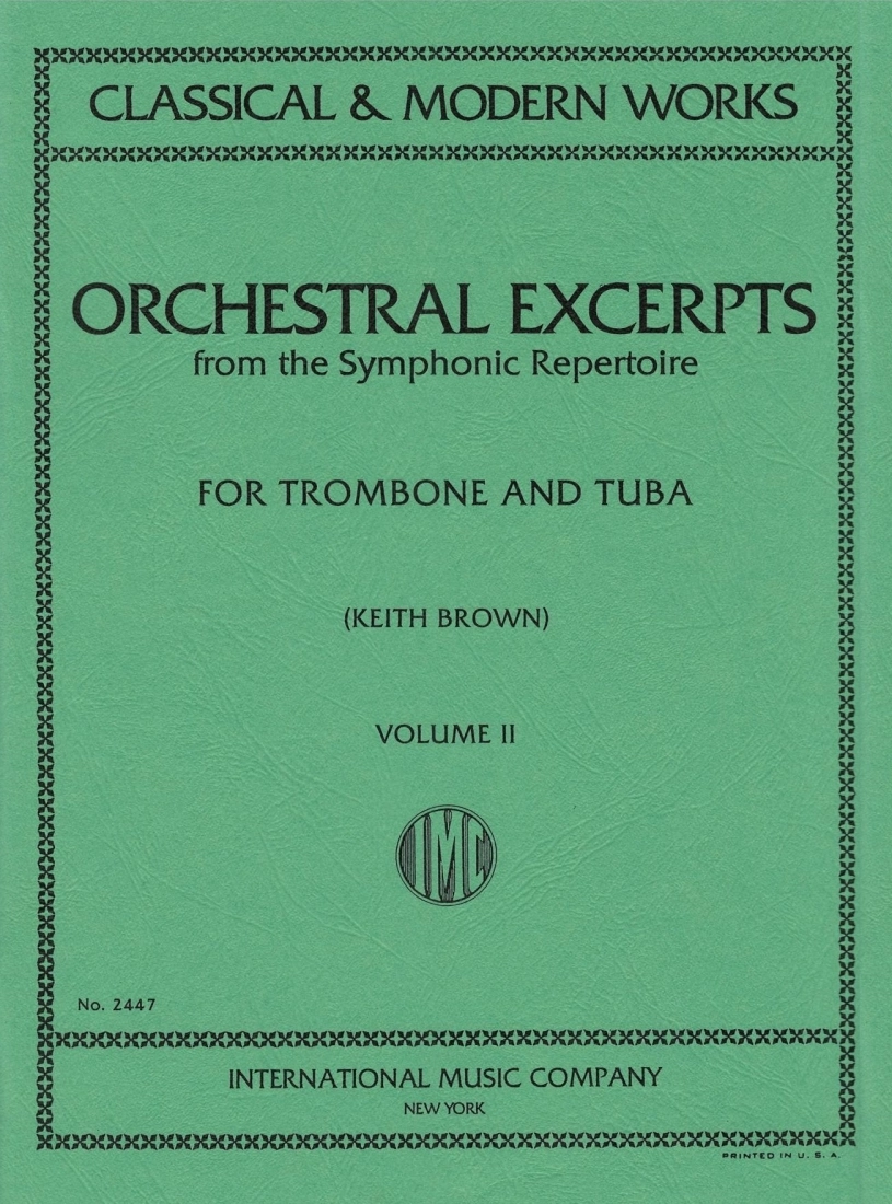 Orchestral Excerpts, Volume 2 - Brown - Trombone/Tuba - Book