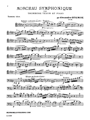 Morceau Symphonique, Opus 88 - Guilmant - Trombone/Piano - Sheet Music