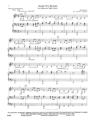 Nocturne - Mendelssohn/Buchtel - Horn/Piano - Sheet Music