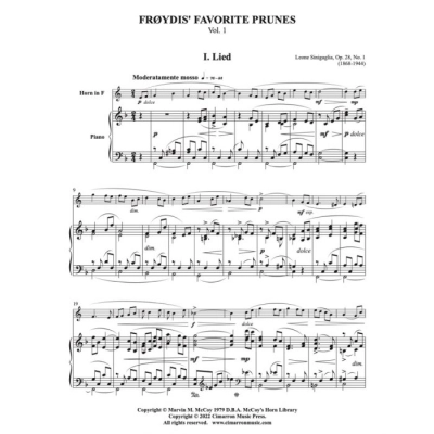 Froydis Favorite Prunes, Volume 1 - Horn/Piano - Book