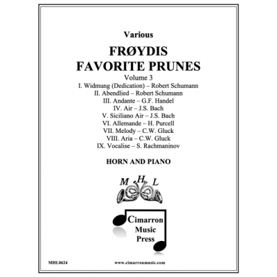 Mccoys Horn Library - Froydis Favorite Prunes, Volume 3 - Horn/Piano - Book
