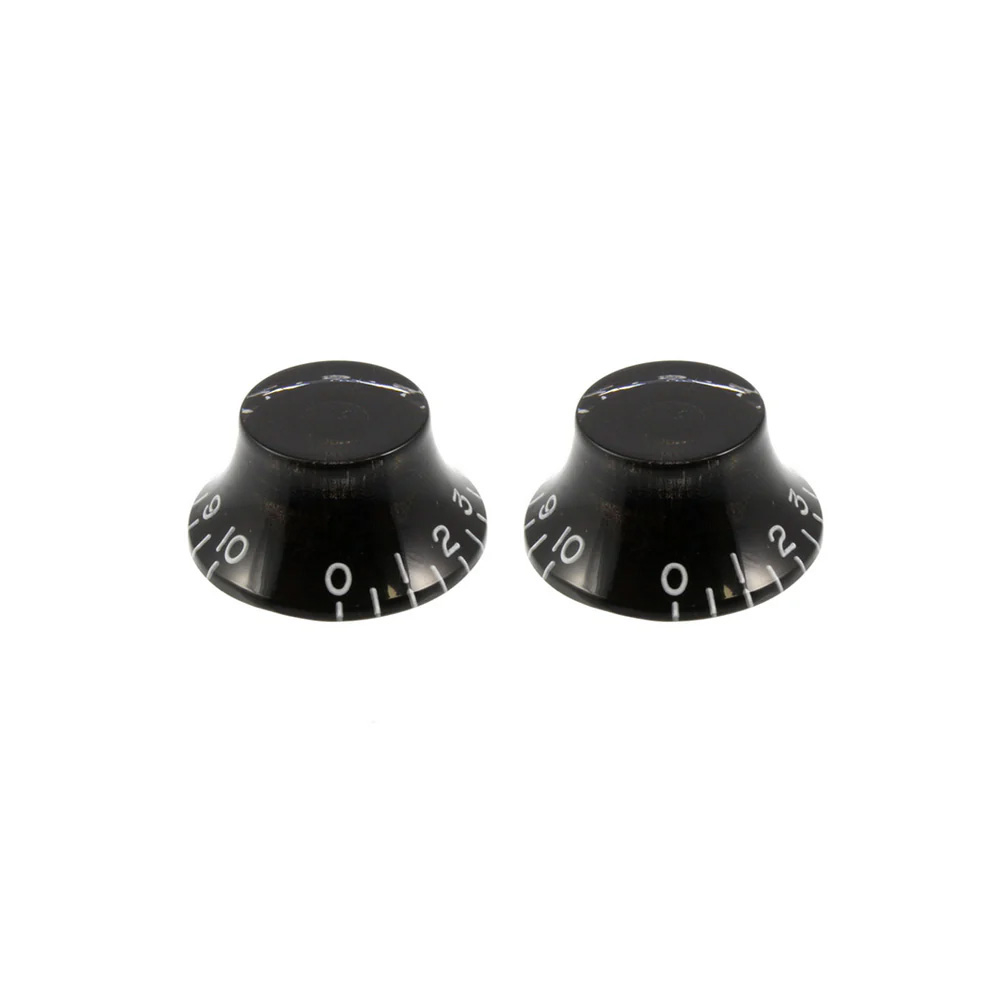 Set of 2 Vintage-style Bell Knobs - Black