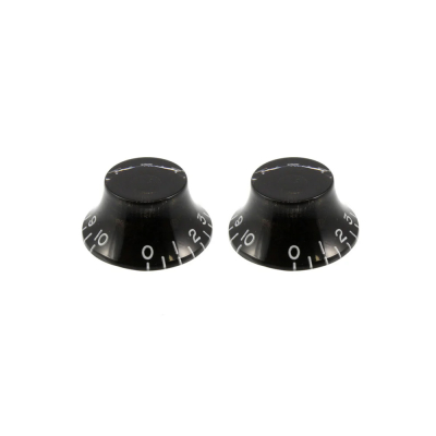 Set of 2 Vintage-style Bell Knobs - Black