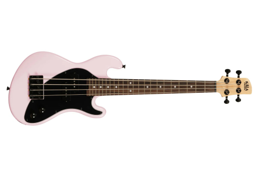 U-Bass - Solid Body 4-String Acoustic/Electric Fretted U-Bass with Gigbag - Pale Pink