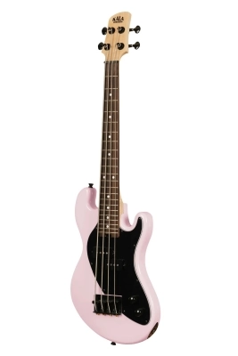 Solid Body 4-String Acoustic/Electric Fretted U-Bass with Gigbag - Pale Pink