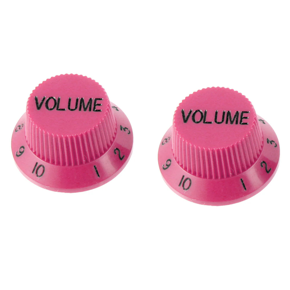 Set of 2 Plastic Volume Knobs for Stratocaster - Hot Pink
