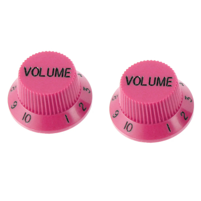 All Parts - Set of 2 Plastic Volume Knobs for Stratocaster - Hot Pink