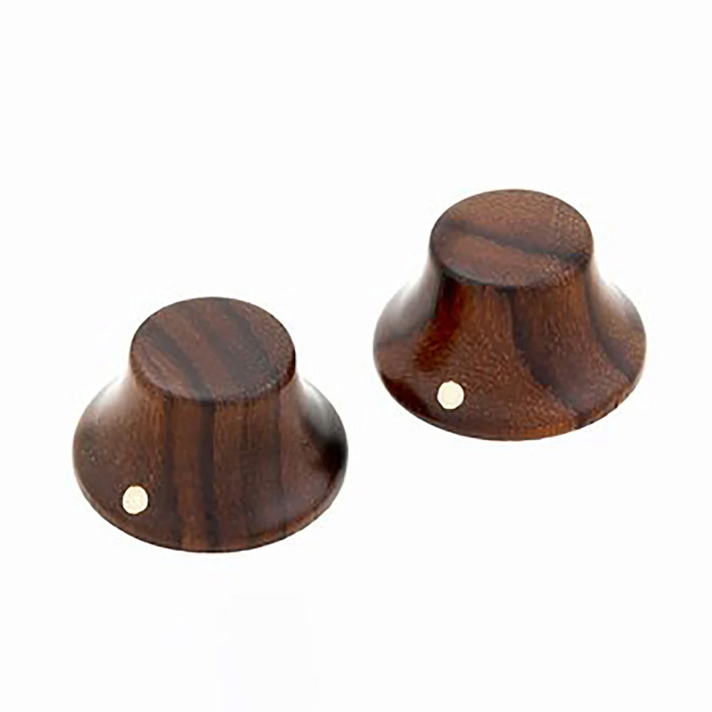 Set of 2 Wooden Bell Knobs - Walnut