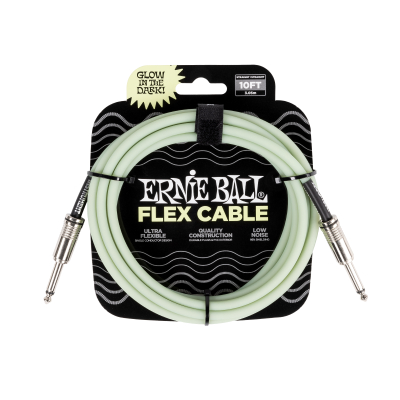 Ernie Ball - Flex Instrument Cable Straight/Straight 10 ft - Glow in the Dark