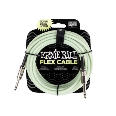 Ernie Ball - Flex Instrument Cable Straight/Straight 20 ft - Glow in the Dark