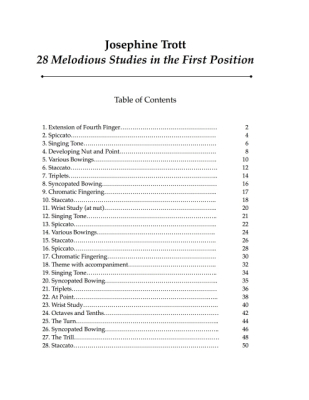 28 Melodious Studies in the First Position - Trott - Violin - Book