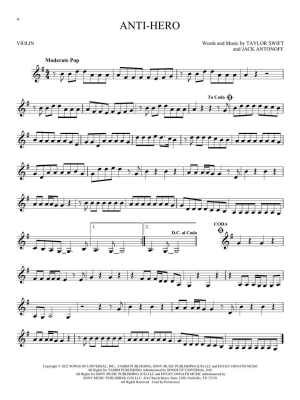 Taylor Swift for Violin - Violin - Book