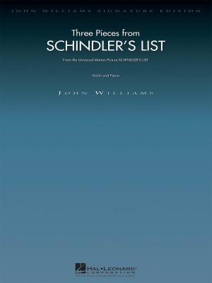 Hal Leonard - Three Pieces from Schindlers List - Williams - Violin/Piano - Book