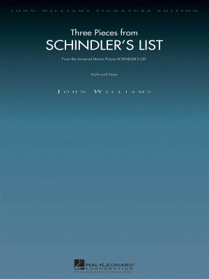 Hal Leonard - Three Pieces from Schindlers List - Williams - Violin/Piano - Book