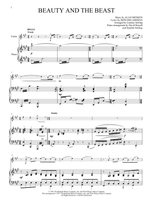 Beauty and the Beast: Medley - Menken/Ashman - Violin/Piano - Sheet Music