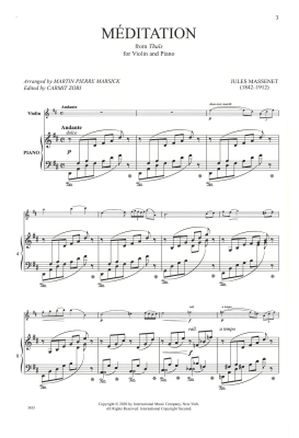 Meditation from Thais - Massenet/Marsick/Zori - Violin/Piano - Sheet Music