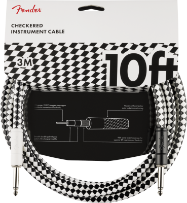 Fender - Professional Series Instrument Cable, Straight/Straight, 10 - Checkerboard