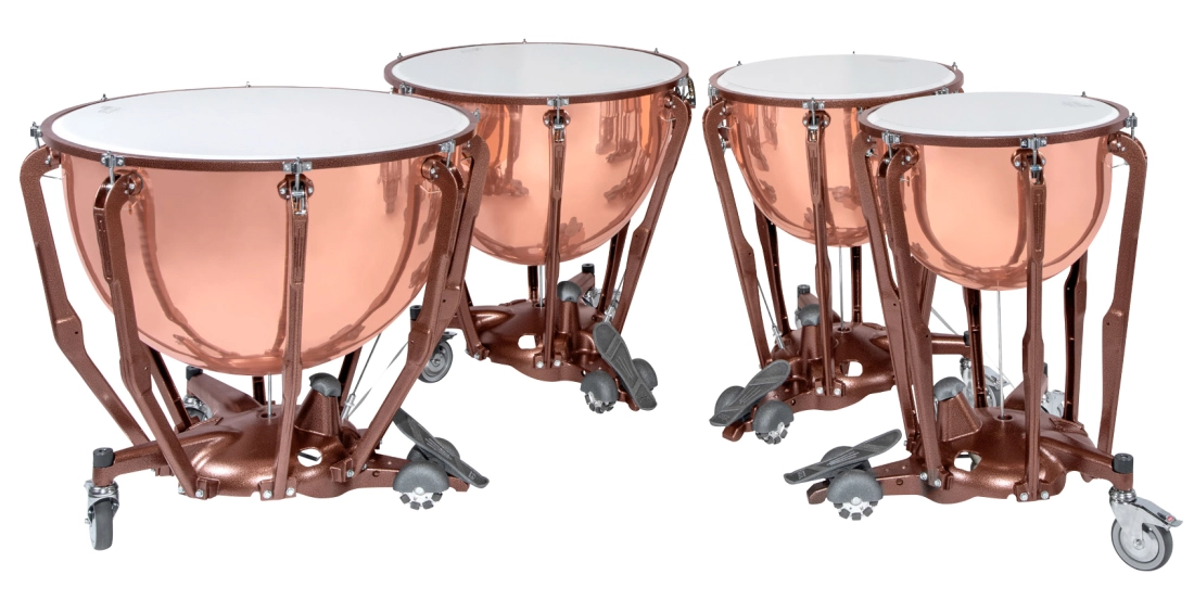 4-Piece Standard Timpani Set (23,26,29,32) - Polished Copper Finish