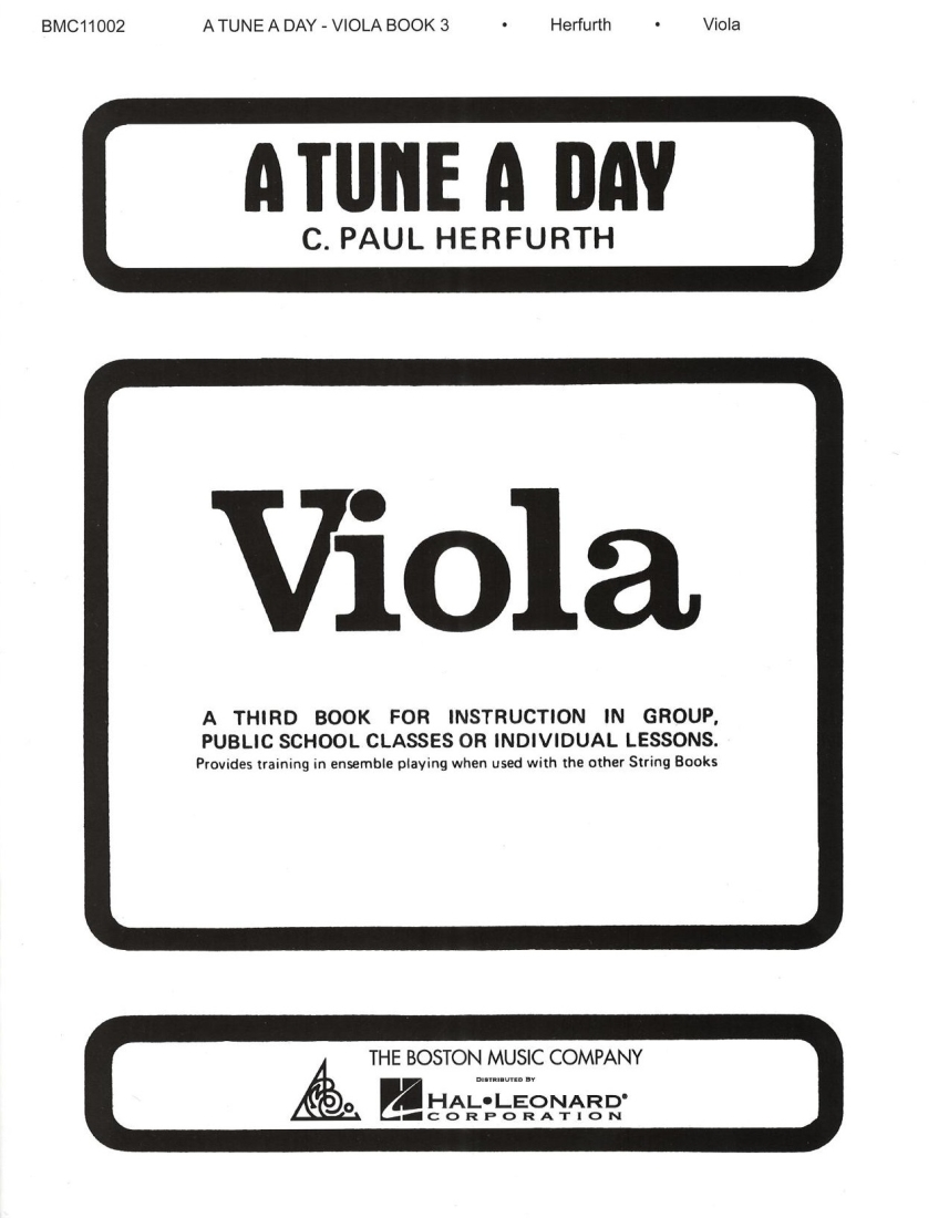 A Tune a Day, Book 3 - Herfurth - Viola - Book