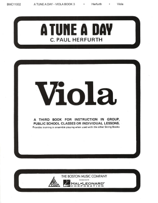 Boston Music Company - A Tune a Day, Book 3 - Herfurth - Viola - Book