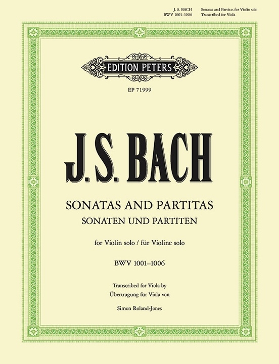 Sonatas and Partitas for Violin Solo BWV 1001-1006 (Transcribed for Viola) - Bach/Rowland-Jones - Viola - Book