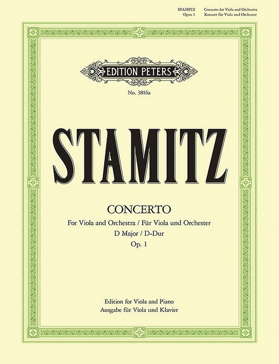 Concerto in D Op. 1 - Stamitz/Meyer - Viola/Piano - Sheet Music