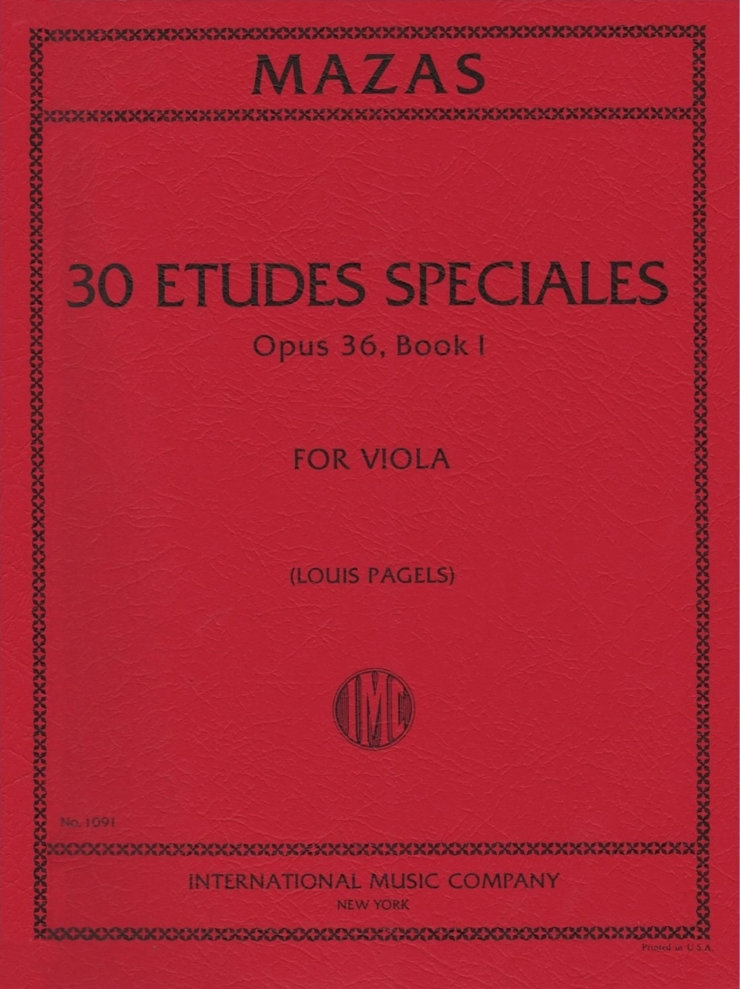 Etudes Speciales, Opus 36, Bk. 1 - Mazas/Pagels - Viola - Book