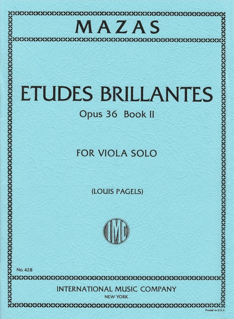 Etudes Brillantes, Opus 36, Bk. 2 - Mazas/Pagels - Viola - Book