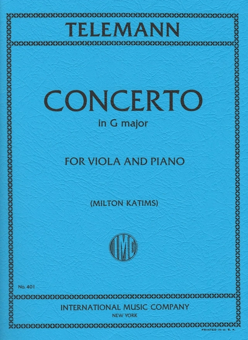 Concerto in G major - Telemann/Katims - Viola/Piano - Sheet Music