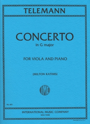 International Music Company - Concerto in G major - Telemann/Katims - Viola/Piano - Sheet Music