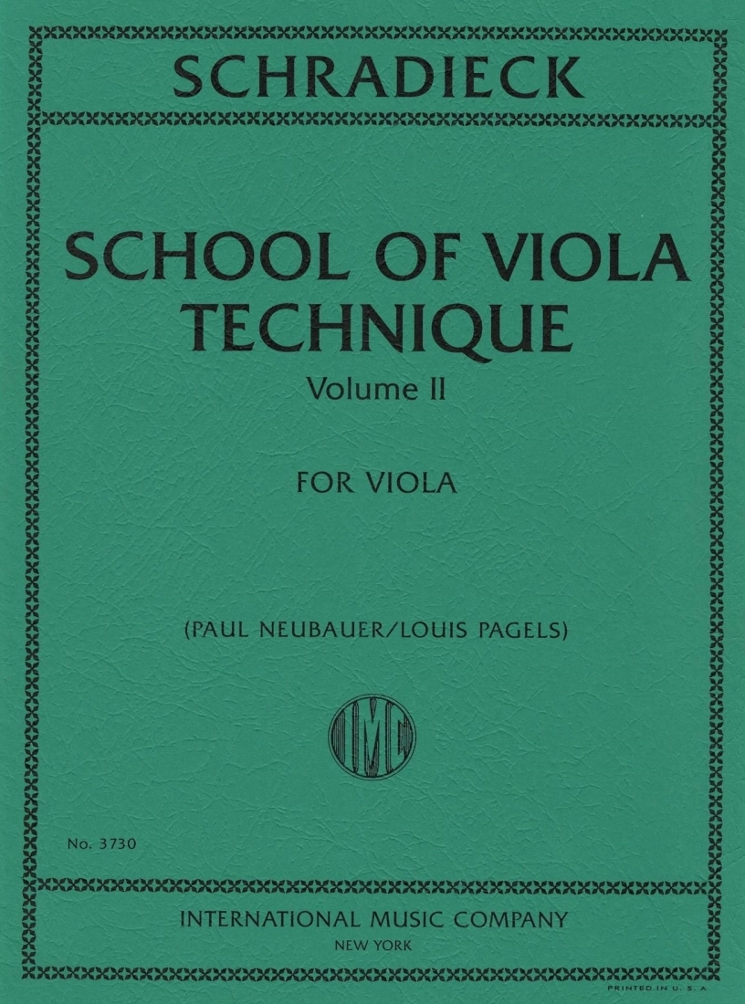 School of Viola Technique: Volume II - Schradieck/Pagels/Neubauer - Viola - Book