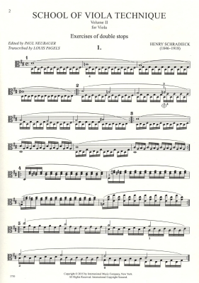 School of Viola Technique: Volume II - Schradieck/Pagels/Neubauer - Viola - Book