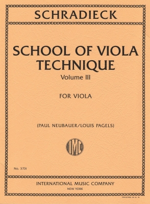 School of Viola Technique: Volume III - Schradieck/Pagels/Neubauer - Viola - Book