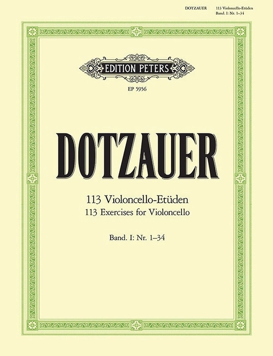 113 Exercises for Violoncello, Book 1: Nos. 1-34 - Dotzauer/Klingenberg - Cello - Book