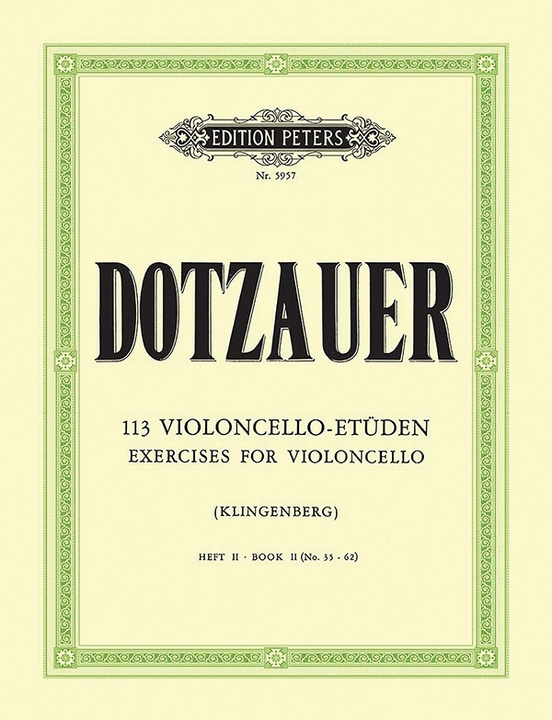 113 Exercises for Violoncello, Book 2: Nos. 35-62 - Dotzauer/Klingenberg - Cello - Book