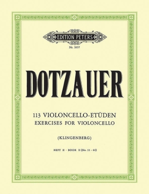 C.F. Peters Corporation - 113 Exercises for Violoncello, Book 2: Nos. 35-62 - Dotzauer/Klingenberg - Cello - Book