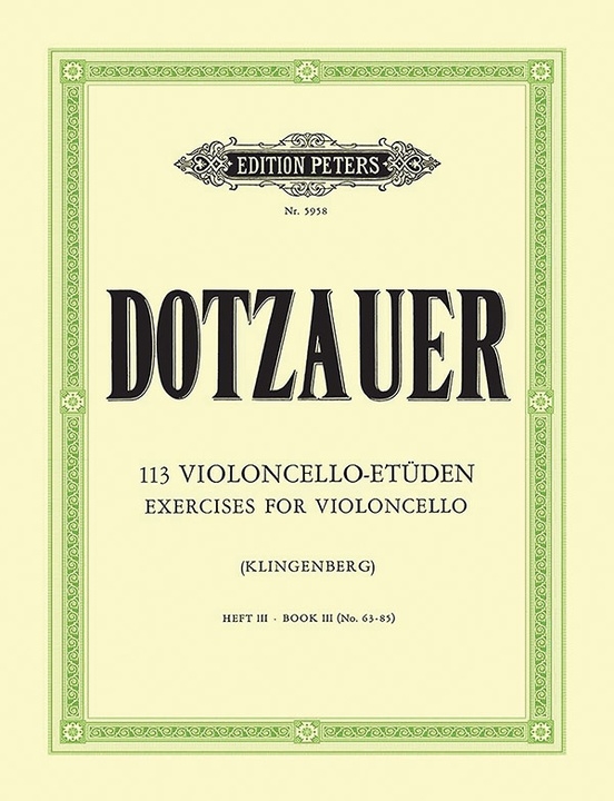 113 Exercises for Violoncello, Book 3: Nos. 63-85 - Dotzauer/Klingenberg - Cello - Book