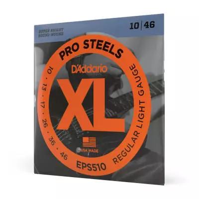 DAddario - EPS510 - ProSteels Round Wound REG. LIGHT 10-46