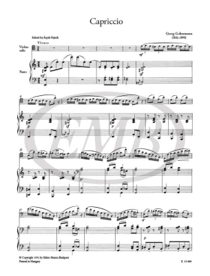 Caprice - Goltermann/Pejtsik - Cello/Piano - Sheet Music