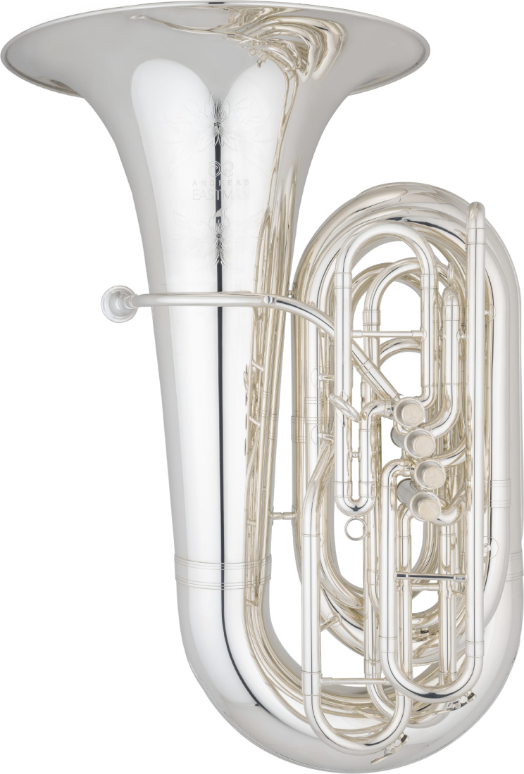 Professional BBb 4/4 Four Piston Tuba - Silver-Plated