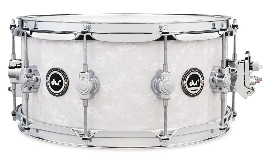 DWe 6.5x14\'\' Snare Drum with Trigger - White Marine Pearl