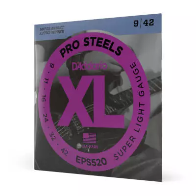 DAddario - EPS520 - ProSteels Round Wound REG. SUPER LIGHT 09-42